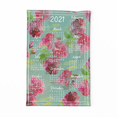 2021 Floral Tea Towel Calendar